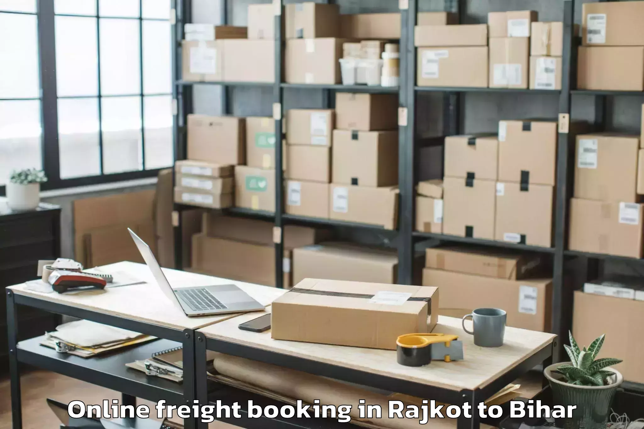 Easy Rajkot to Belaganj Online Freight Booking Booking